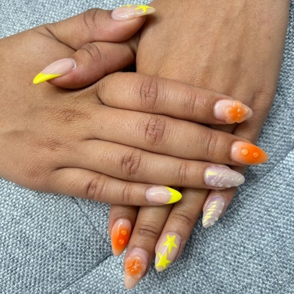 Orange French tips